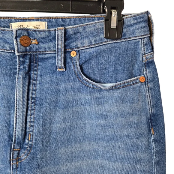 Madewell Curvy Slim Wide-Leg Cropped Blue Jeans 29 Tall - Picture 6 of 15